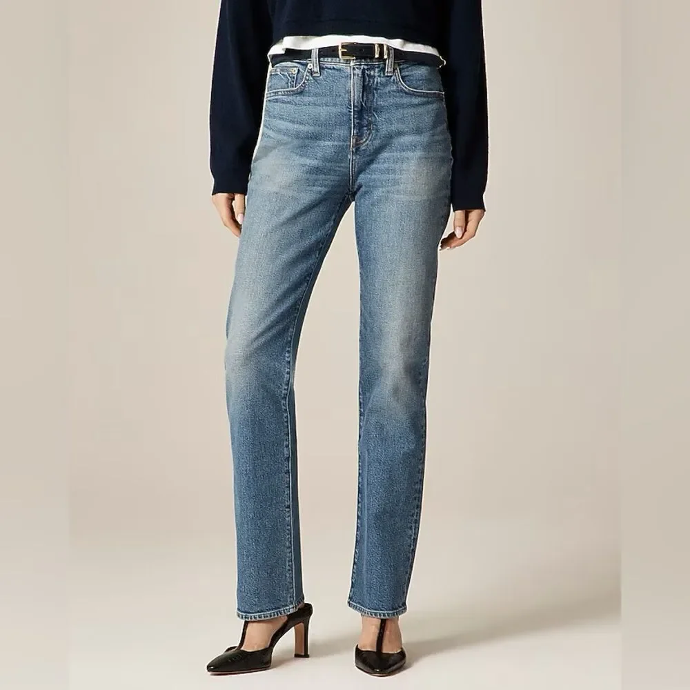 NEW J. Crew nipped straight High Rise jean in Semi stretch Style# CN394 Size 27